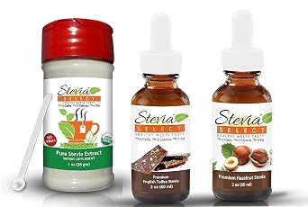 Stevia Drops hazelnut & Irish Cream With Pure Stevia Extract Sugar Substitute Keto Sugar-Free Stevia Bundle 3 Pack