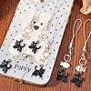 PUCAPOCO Black Cat Phone Charm Cute Kawaii Cat Fish Phone Bag Charm Accessories