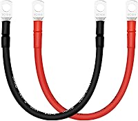 Vista 12 de Cables de batería de 4 AWG con terminales de cobre de 5/16 pulgadas (2 piezas de 1 pie).