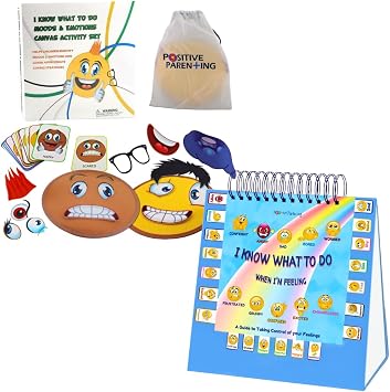 I Know What to DO Moods and Emotions Canvas Activity Set Social Emotional Game for Kids Create Faces and Describe Feelings Emotion and I Know What to DO Cards for Taking Control of Your Feelings and
