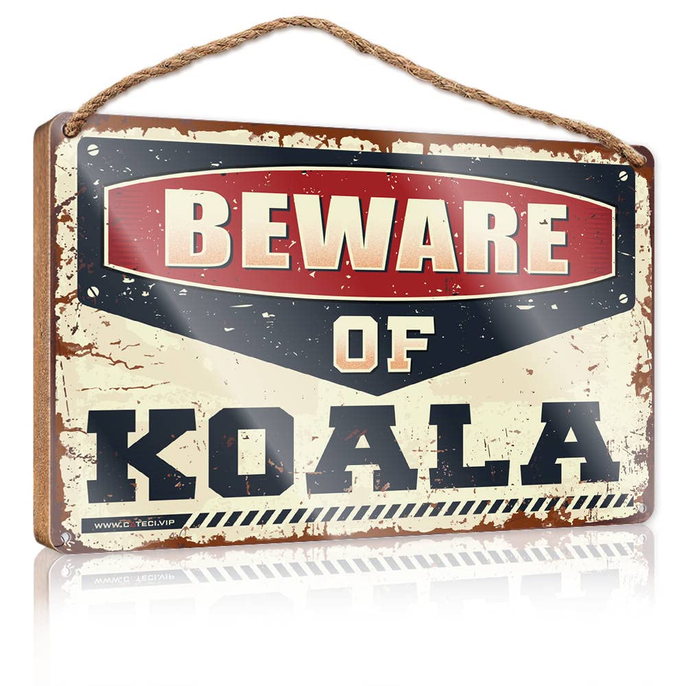 FRINTOXA Funny Wooden Signs Beware Of Koala Wooden Sign(23X35CM)