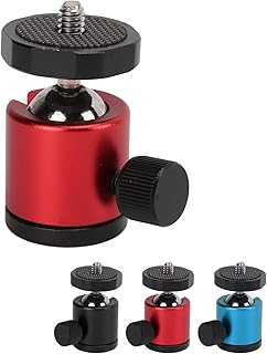 Tripod Ball Head, 360 Degree Rotatable Camera Tripod Head with 1/4in Screw, Protable Aluminium Alloy Camera Mount Adapter, Universal for DSLR Camera Tripod(Red)