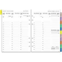 2027 Appointment Diary Refill A5 Size, Week on 2 Pages Vertical Layout, Weekly Monthly Planner with Tabs, Notes, Contacts, Jan-Dec 2027, Compatible with Filofax A5 Organiser