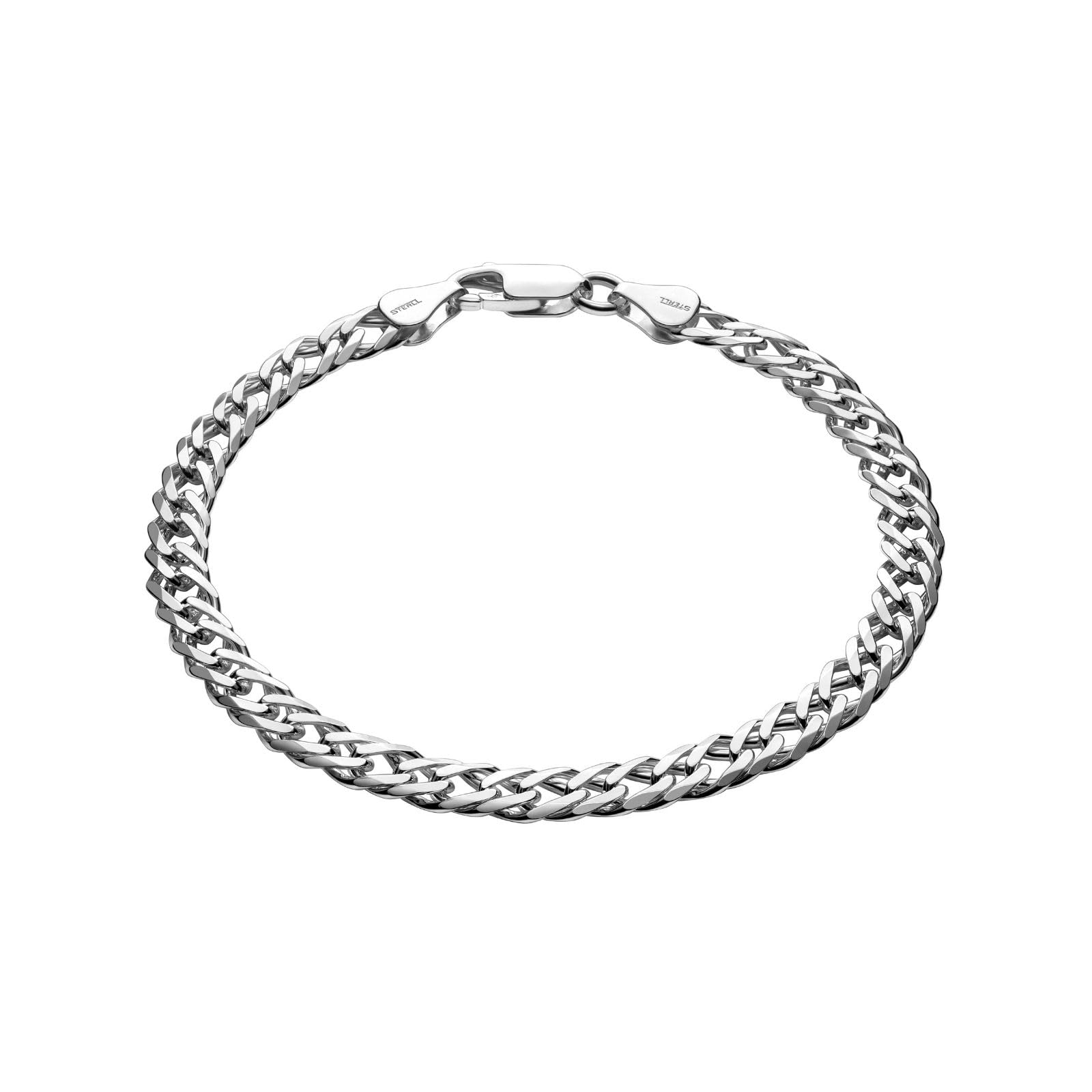 STERLL Pulsera de plata de ley 925 para hombre, ideal como regalo para marido o novio