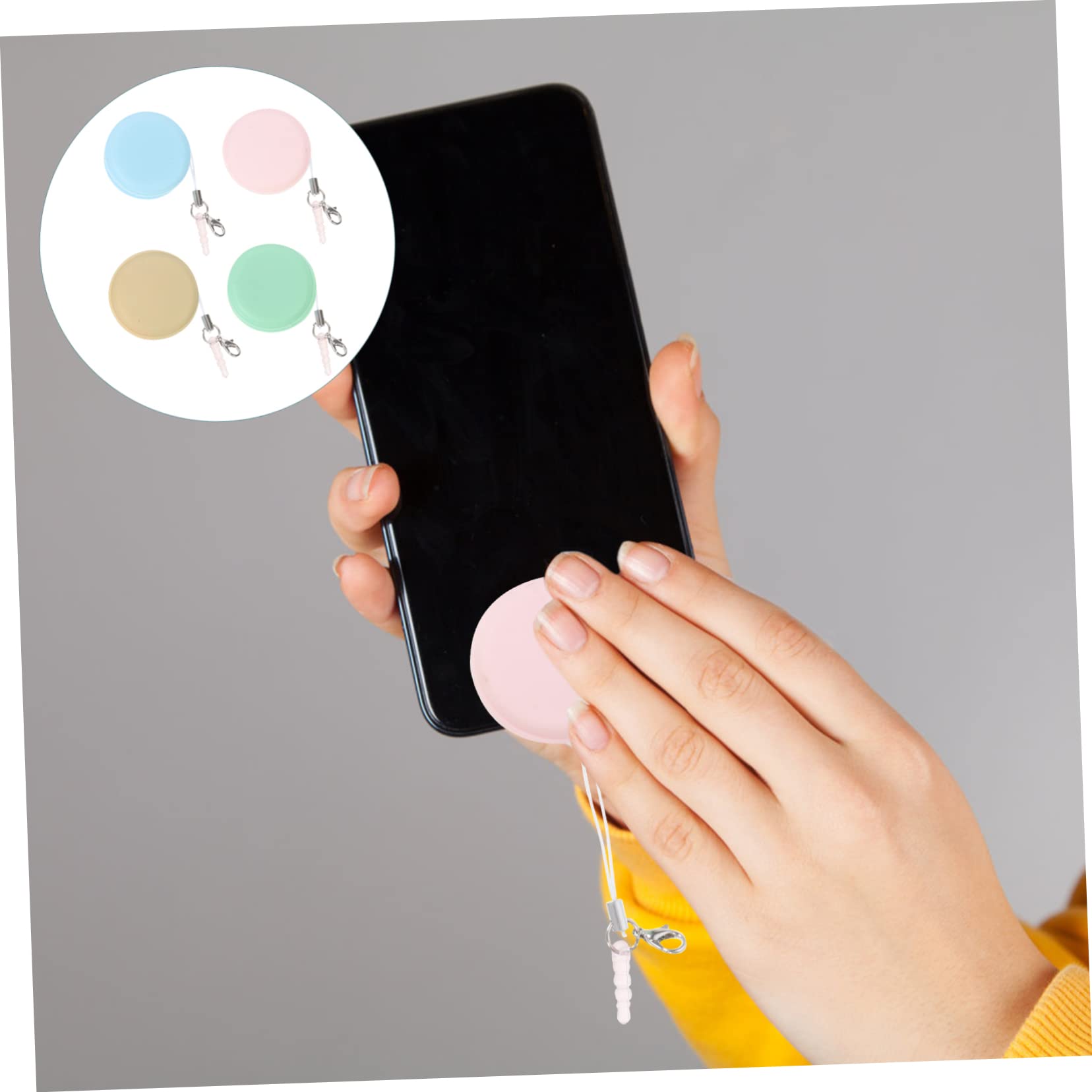 Healeved 4 Set Di Simpatici Detergenti Per Lo Schermo Del Telefono Con Design Macaron Facili Da Trasportare Con Cordino 8 Pezzi * 4