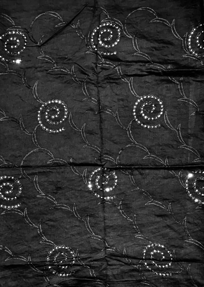 Image of LKC WOMEN'S SEQUENCE EMBROIDERED SELFDESIGN SOFT COTTON CHANDERI DUPATTA