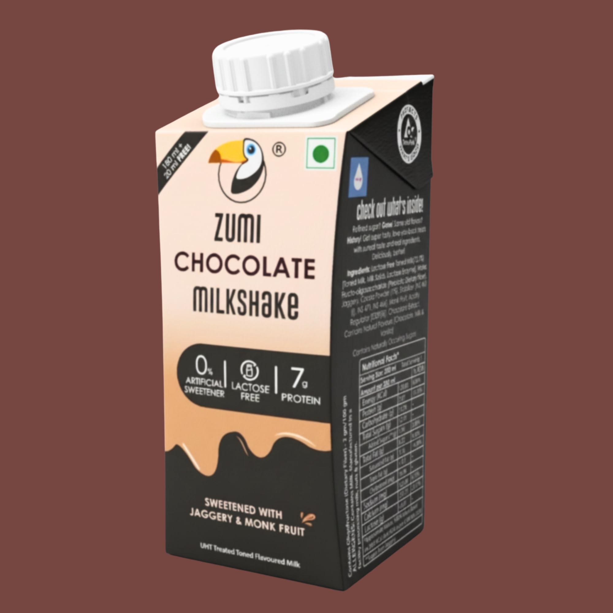 その他 milk ZUMI Chocolate Milkshake, Lactose-Free, No Refined Sugar, 200ml