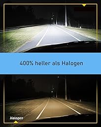 MGCOKINILY Halogen Auto Lampen H4, 500% Helligkeit als Halogenlampen 6000K Kaltes Weiß,1:1 Mini-Größe, 2 Stück