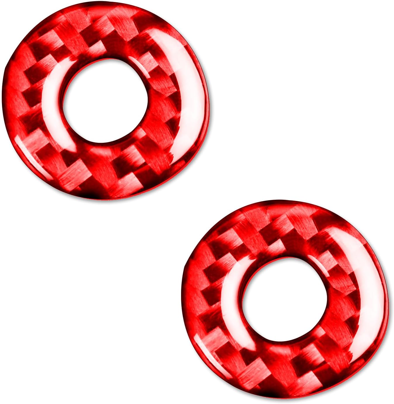 Generic Real Premium Carbon Fiber Decals Compatible with Chrysler 300 300C 2005 2006 2007 Car Door Lock Ring Decoration Sticker Panel Auto Interior Accessories Trim 4pcs Red, CR3C0507