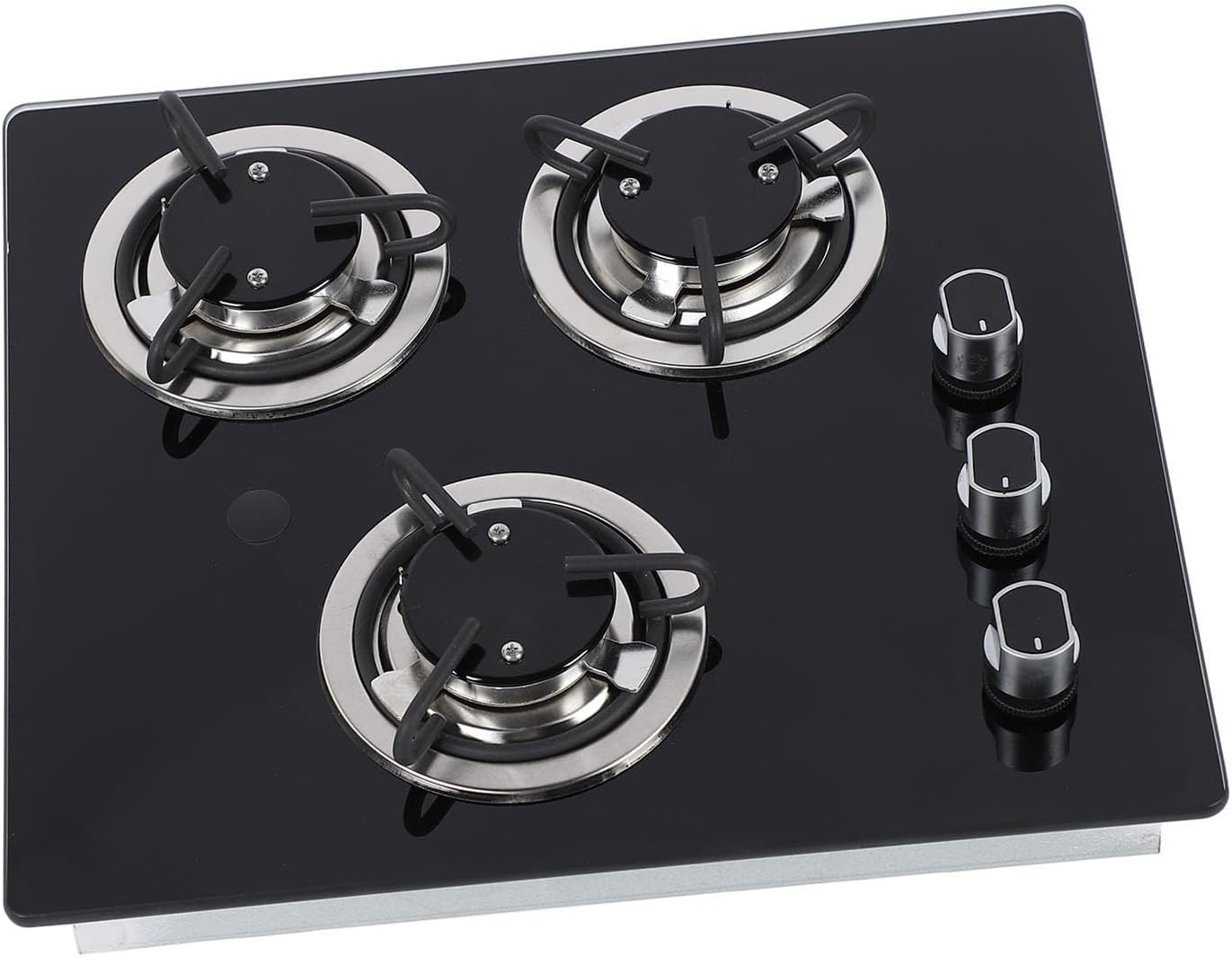 RV Gas Cooktop 1.8Kw 3 Burners Tempered Glass Gas Cooktop LPG Gas Stove Electronic Pulse Ignition Gas Hob for Boat Caravan