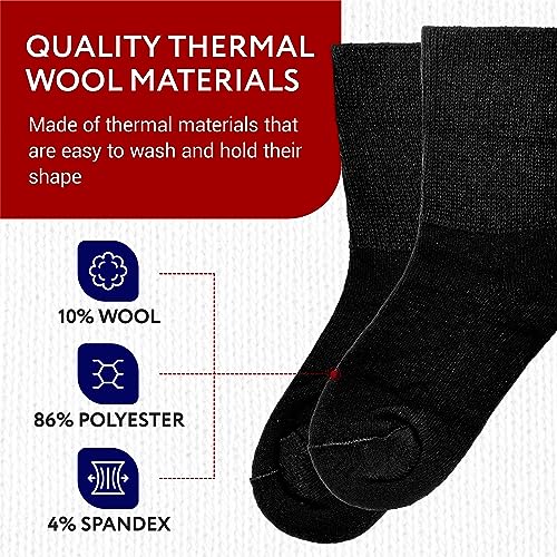 IMPRESA Wide Calf Men's Thermal Wool Socks - Black One Size XXL Knee-High - Extra Wide 30in Stretch Calf for Swollen Feet & Lymphedema4