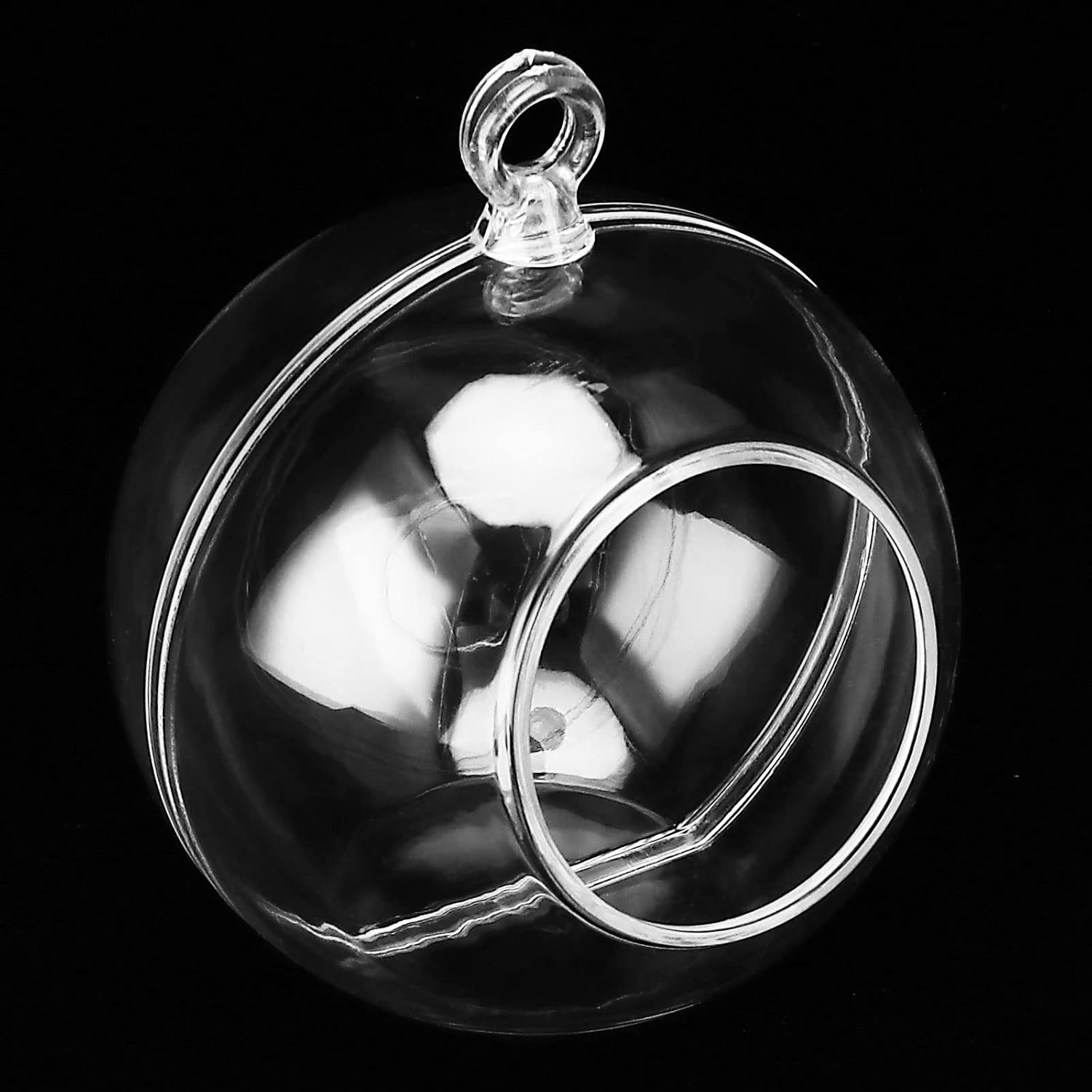 MANCHAP 60 PCS 3.15 Inch(80mm) Clear Acrylic Hanging Globes & Balls - Fillable Air Plant Holder for DIY, Art, Wedding & Garden Decoration