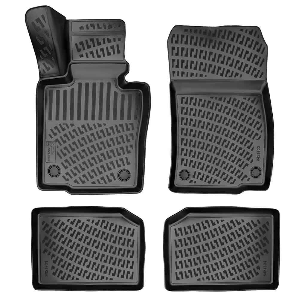 Mini Countryman 2011-2016 Custom Fit Floor Mats Rubber 3D Car Mats Laser Measured Floor Liners All Weather Heavy Duty Waterproof Odorless Non-Slip TPE (Front & Rear, Black)