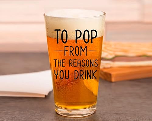 Miniatura 4 de PREZZY Vaso de cerveza para el día del padre, para estallar de las razones por las que bebes el vaso de cerveza, mejor vaso de cerveza para papá,