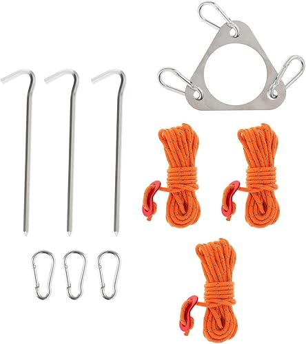 Fenteer Soporte para tubo de chimenea con hebillas en D, herramienta para clavos de tierra, soporte de tubo para estufa de chimenea, para picnic,