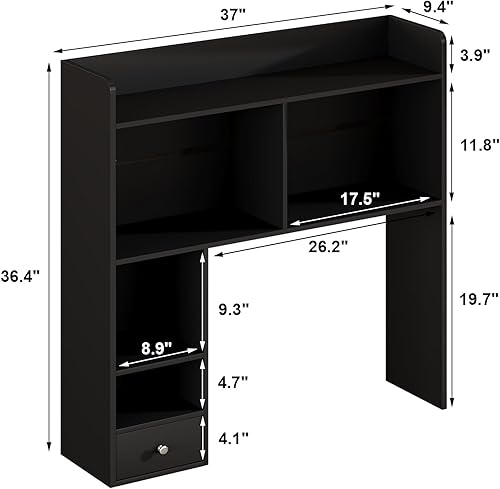 Miniatura 2 de ChooChoo Estantería de escritorio, 36.4 pulgadas de alto con 5 estantes y 1 cajón para escritorio de computadora, organizador de estante de