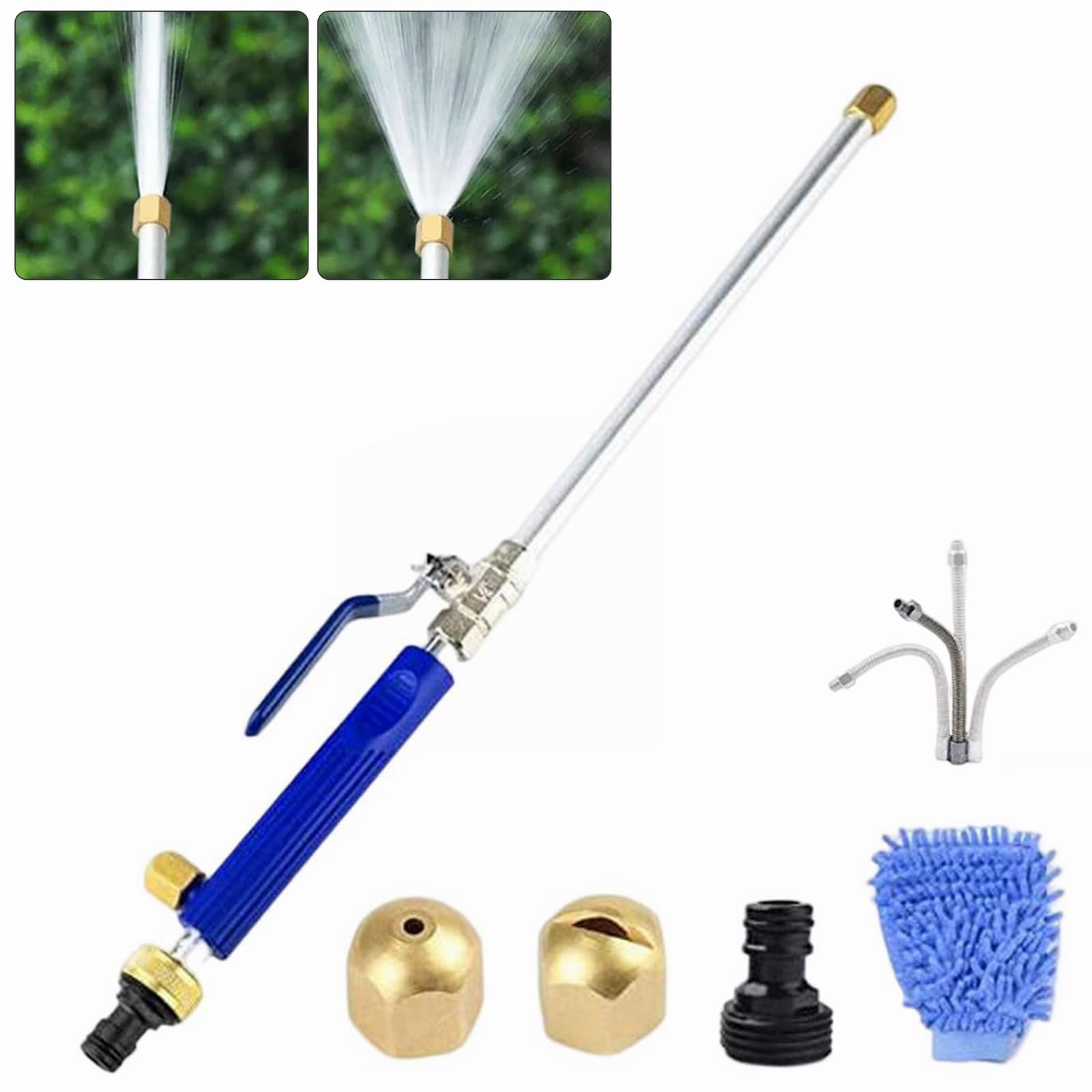 Turbowasher - Power High-Pressure Cleaner for Every Garden Hose, Garden Hose Pressure Hose Washer Attachment Jet Nozzle 2-in-1 High Pressure Power Washer for Car Wash/Home Garden/Lawn Watering