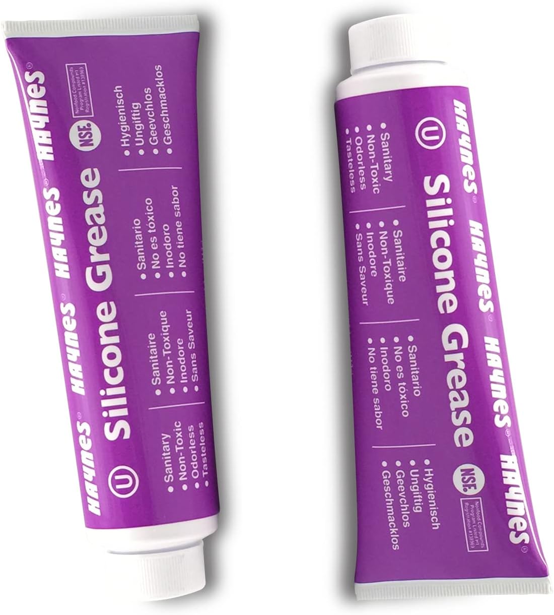 Haynes Silicone Grease, Food Grade Sanitary Lubricant, Machine Lube, Prevent Valves and O-Rings from Sticking, 4oz Tube Silicone Grease (2-Pack), Clear, (HAYSG-4OZ_T-2PK)