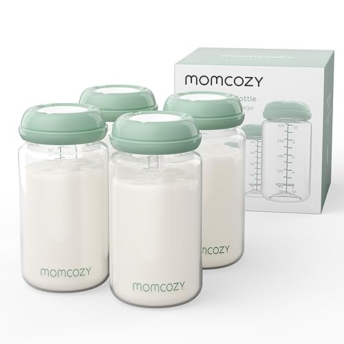 Momcozy Biberón natural, cuello ancho, recipiente de leche materna sin BPA, botella de colección de almacenamiento para refrigerador y enfriador de