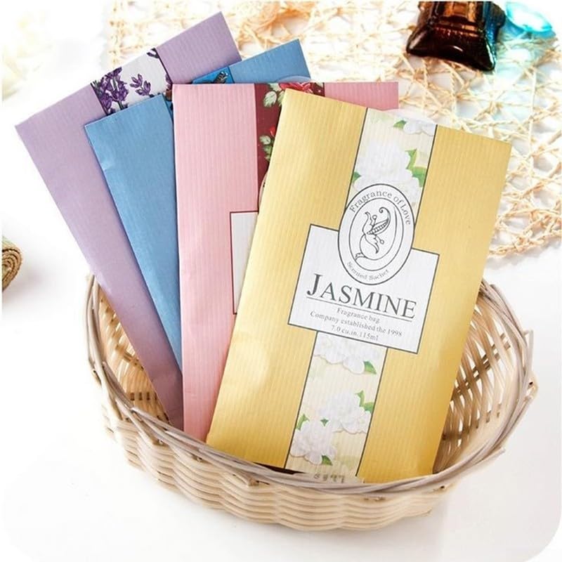 6 bolsas colgantes naturales para armario y sala de estar con aromas de lirio, rosa, jazmín, lavanda y limón