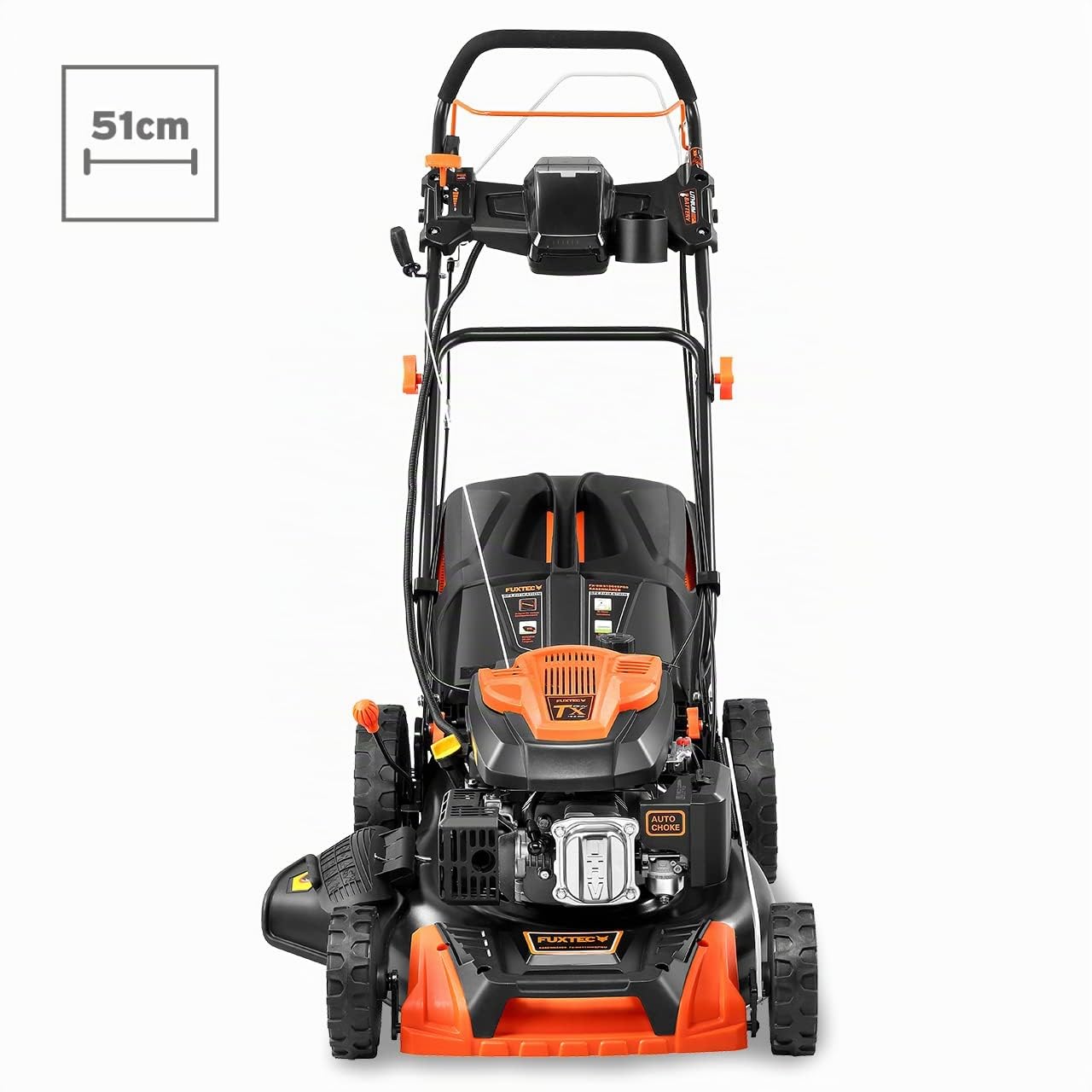 Tagliaerba a benzina con avviamento elettrico e trazione regolabile FX-RM5196eS-PRO FUXTEC tosaerba a scoppio semovente e mulching