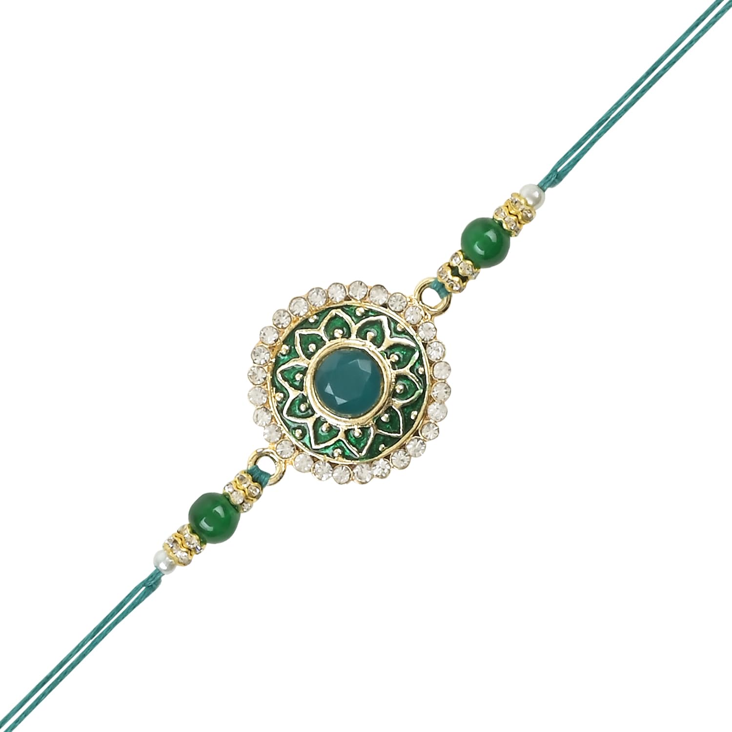 I Jewels Pearl & Meenakari Bhaiya Rakhi With Roli Chawal for Brother/Bro/Men with Rakshabandhan Card (Style 4) (B0C96SVJVH) Amazon Price History, Amazon Price Tracker