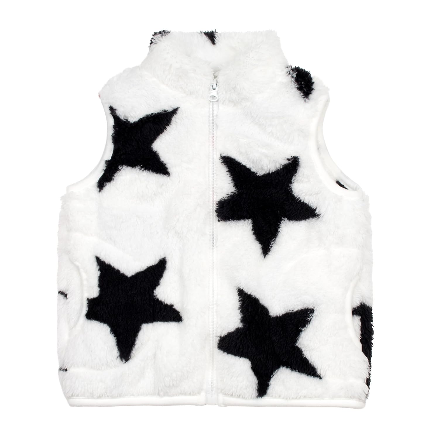 JESKIDS Girls' Boys Sherpa Fleece Vest Outwear Lightweight Solid Color Cute Jacket with Pockets 2-11 Years