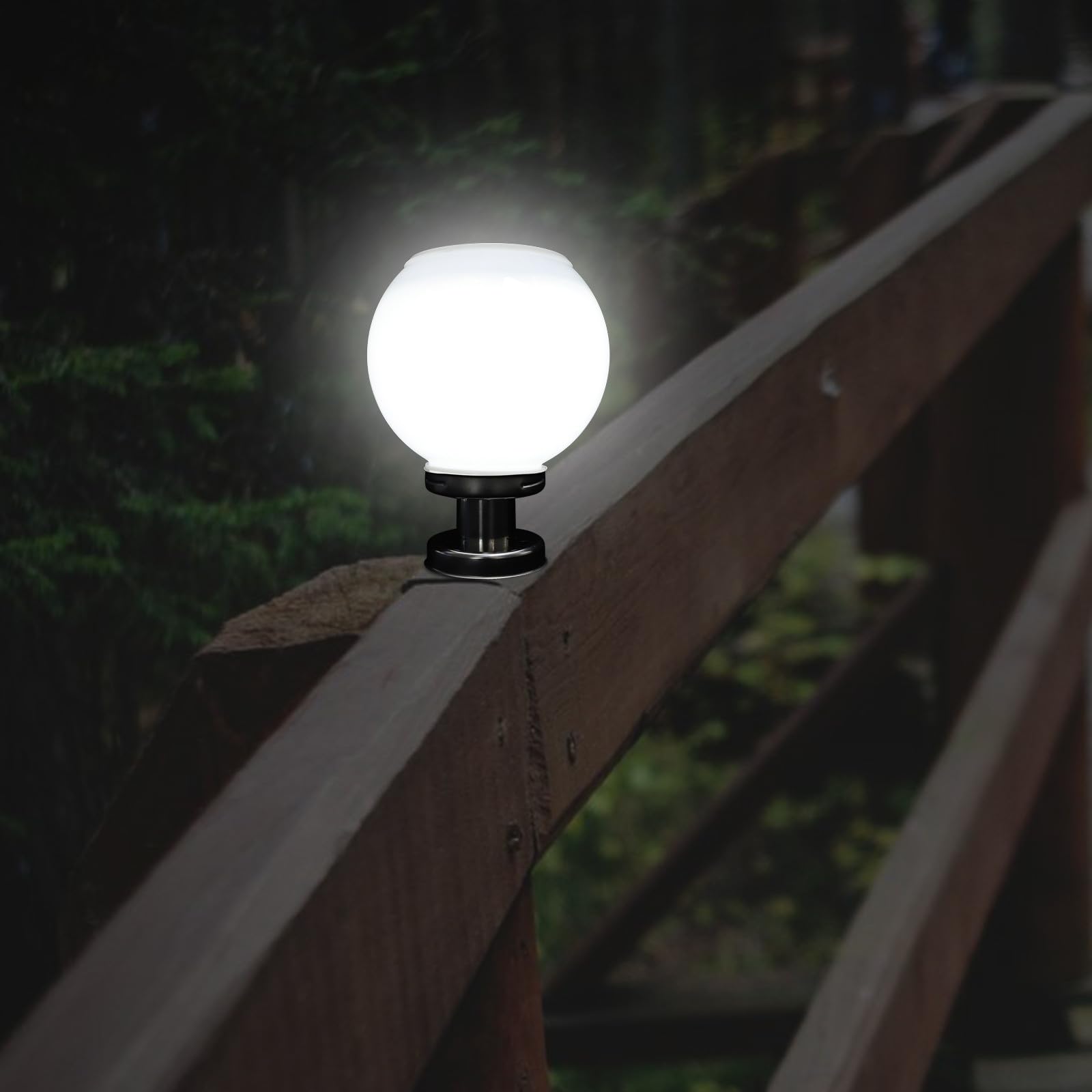 Toddmomy Bola Solar Exterior Jardin Iluminación y Carga Solar para Postes de Acero Inoxidable en Terrazas y Jardines Color Aleatorio