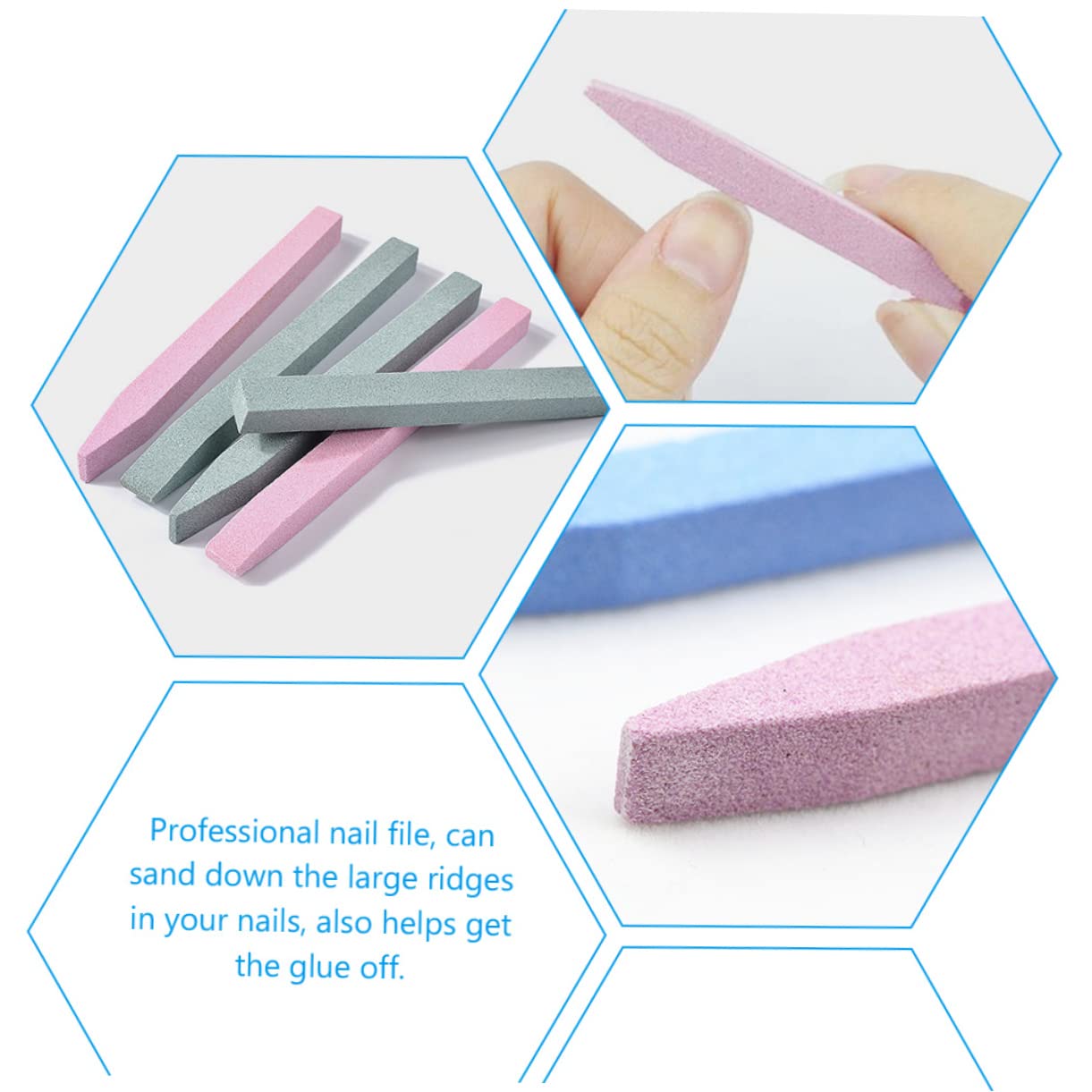 VALICLUD 30 Limas de Uñas Multiusos de Piedra para Pedicura y Cuidado de Uñas Palitos para Cutículas en Varios Colores, Ideales para Uso en Casa o Salón