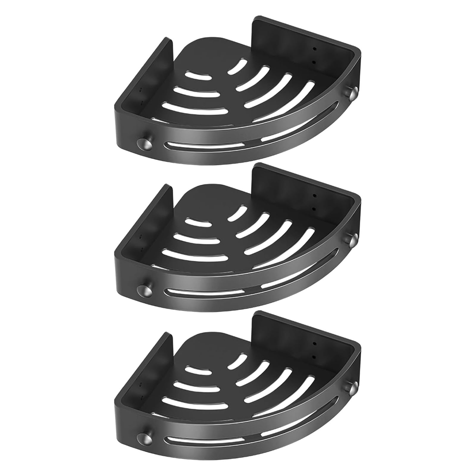 Bathroom Shower Caddy No Drill Triangle Storage Organizer with 2 Hooks Removable Self-Adhesive ABS Corner Shelves for Showers