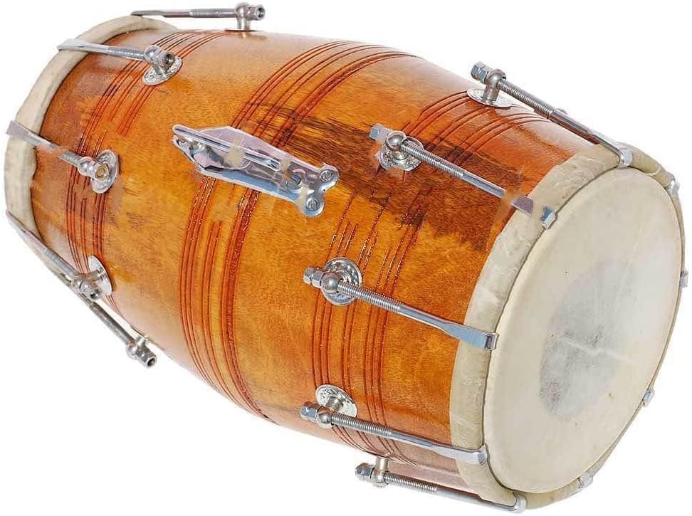 SHREYAS HANDMADE NEW WOOD DHOLAK INDIAN FOLK MUSICAL INSTRUMENT DRUM NUTS N BOLT