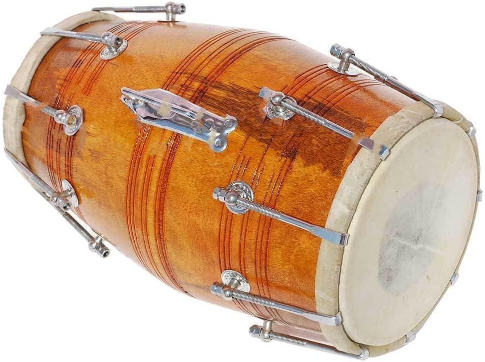 SHREYAS HANDMADE NEW WOOD DHOLAK INDIAN FOLK MUSICAL INSTRUMENT DRUM NUTS N BOLT