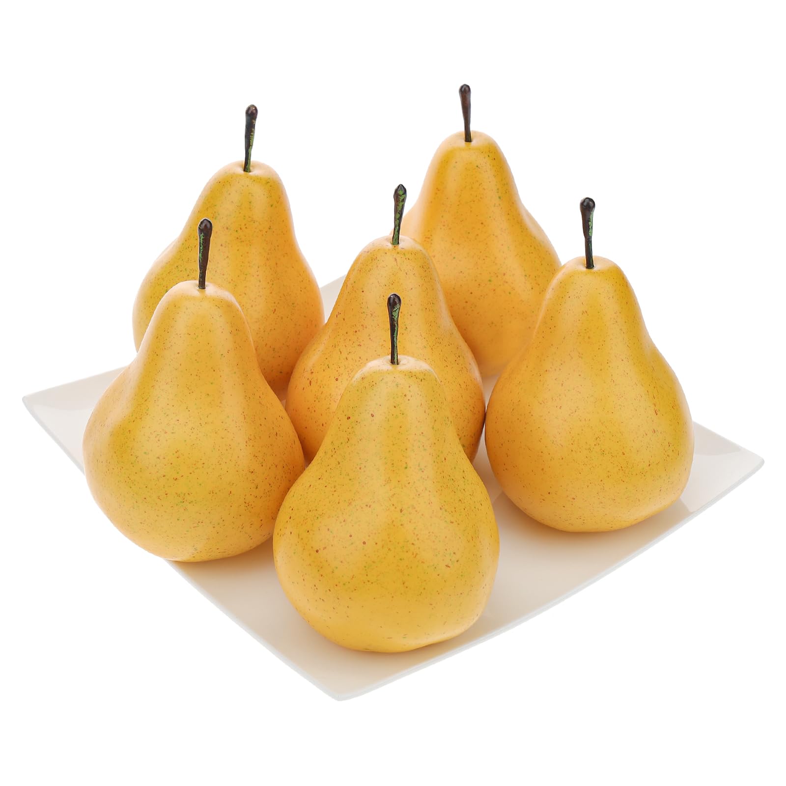 Gresorth 6pcs Artificial Pear Decoration Fake Fruit Lifelike Simulation Food Home Party Kitchen Photography Props