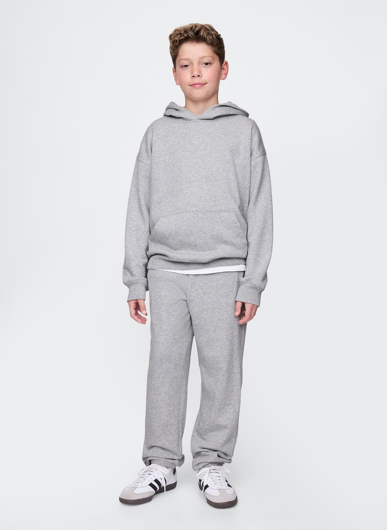 Erkek Çocuk Relaxed Gap Logo Eşofman Altı Gri