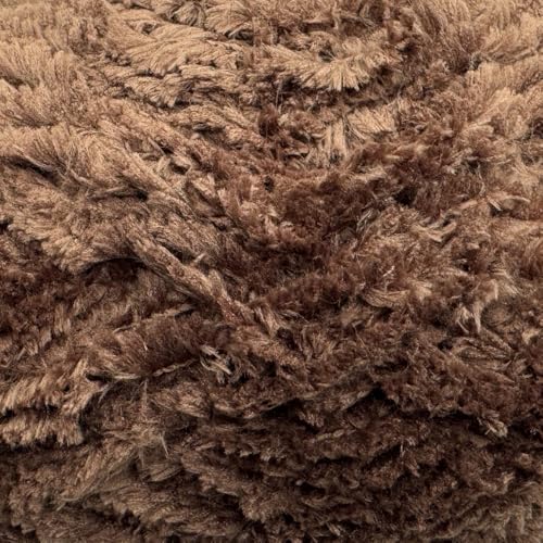 Image of Plush Faux Fur Bulky Yarn, Super Soft Fluffy Fuzzy for Knitting Crocheting Crafting, 100 Gram (3.53 Ounces) 109 Yards (100 Meters) (Chocolate Brown)