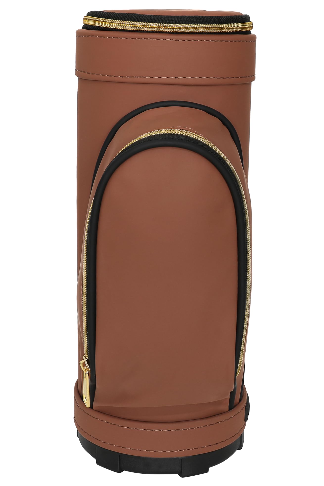 Caddy Daddy The Fore Vino Champagner- oder Wein-Golftaschenkühler, isolierter, gepolsterter Griff, tragbar und reisefreundlich, 1 Golfball-Weinverschluss, 100 % Kunstleder (Braun, Marineblau) (L x B x