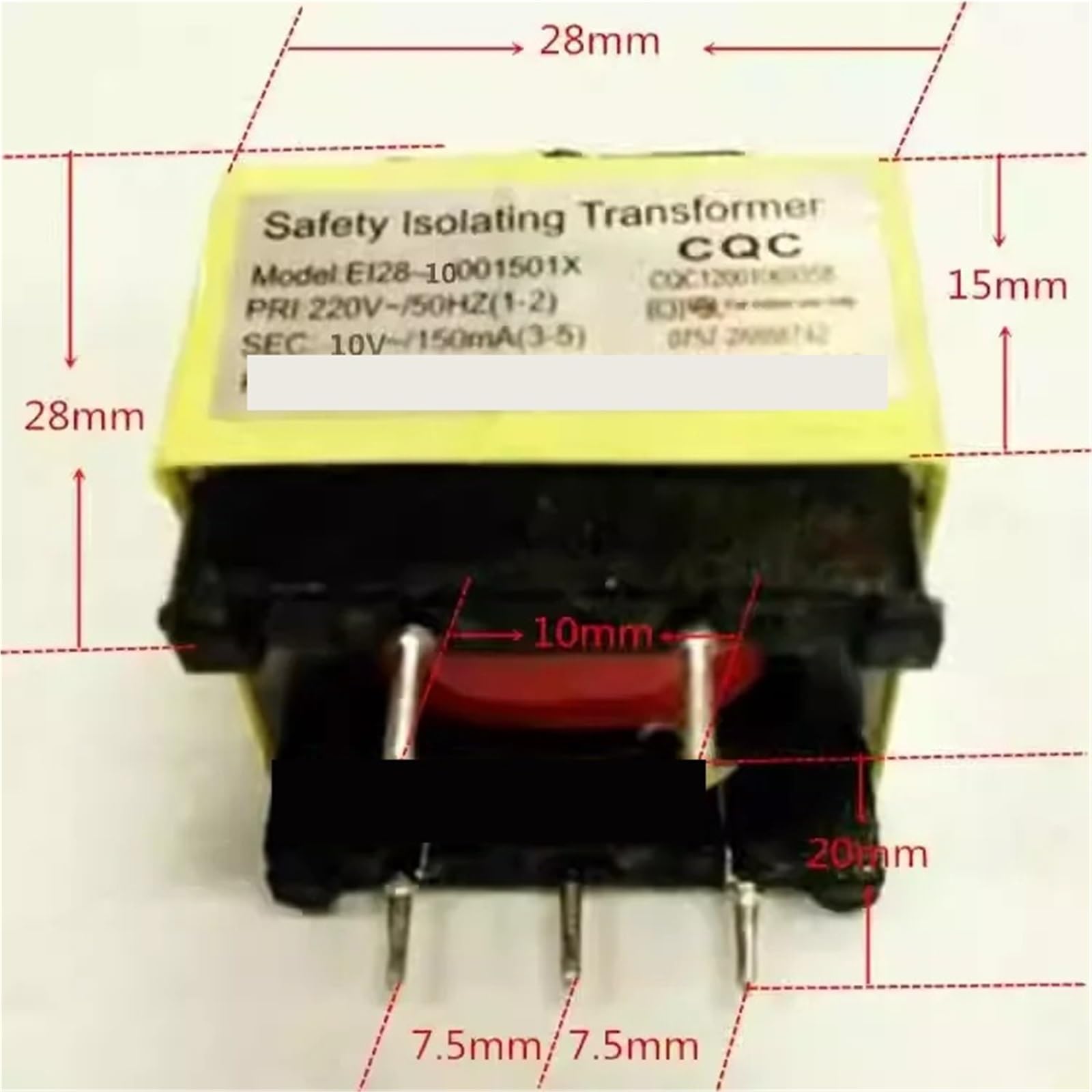 1 Uds transformador de aislamiento EI28-10001501X 220V/10V/150mA