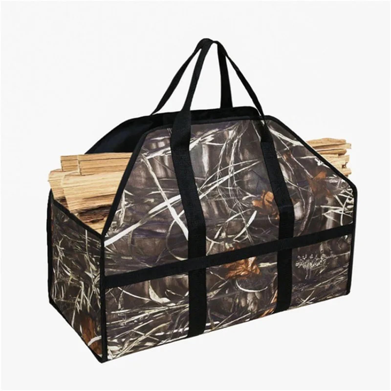 VAYEODEYU Outdoor Canvas Firewood Storage Bag for Camping Barbecue Stove Multicolor(Color1)