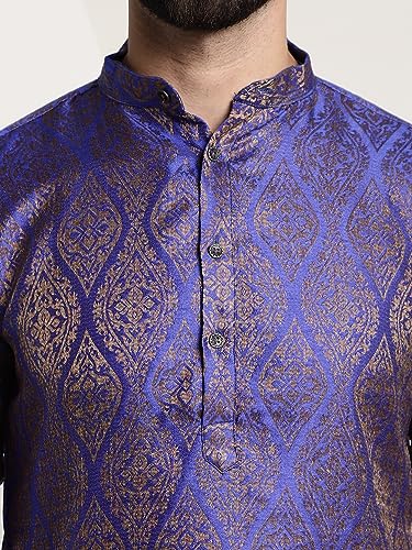 Image of SOJANYA (Since 1958 Men's Silk Blend self Design Kurta and Churidar Pyjama Set