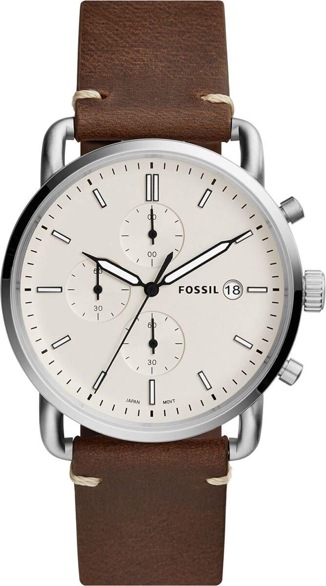Fossil Fossil Chronograph Men's Watch (White Dial Brown Colored Strap)