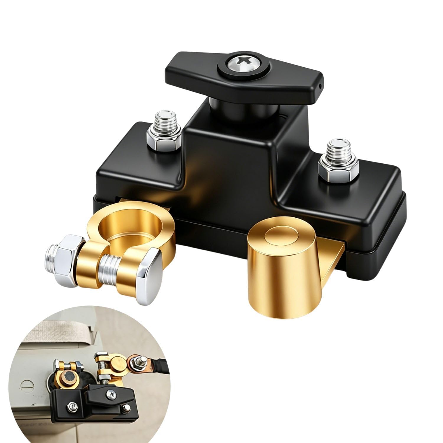 car battery cut off switch, heavy duty power disconnect for vehicle safety, durable terminal kill switch, easy on off control for vehicle truck suv rv boat
