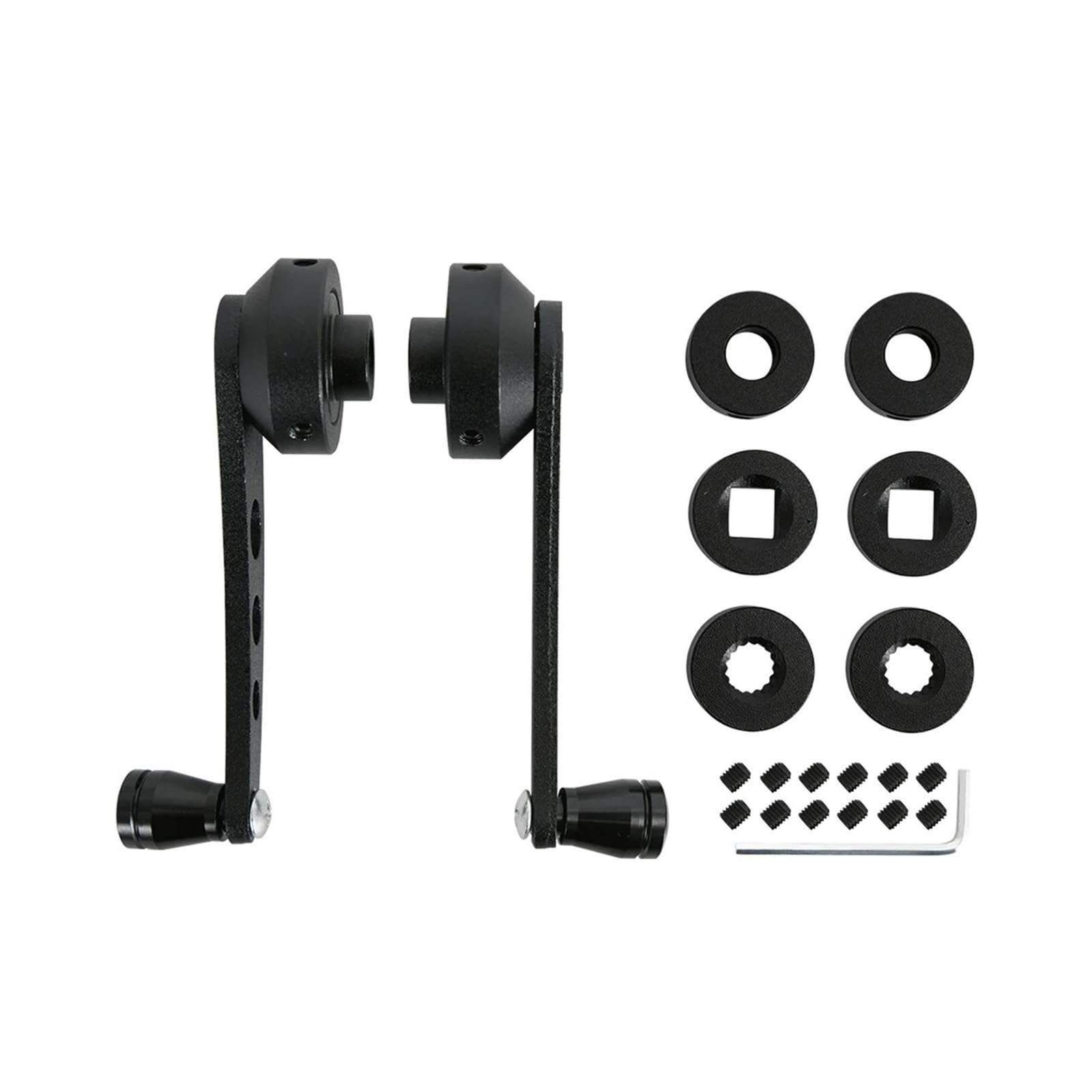 Lhdktee 2piece Universal Car Manual Window Lifting Crank Handle Aluminum Alloy Winder Lifter Riser Car Window Handle(Black)