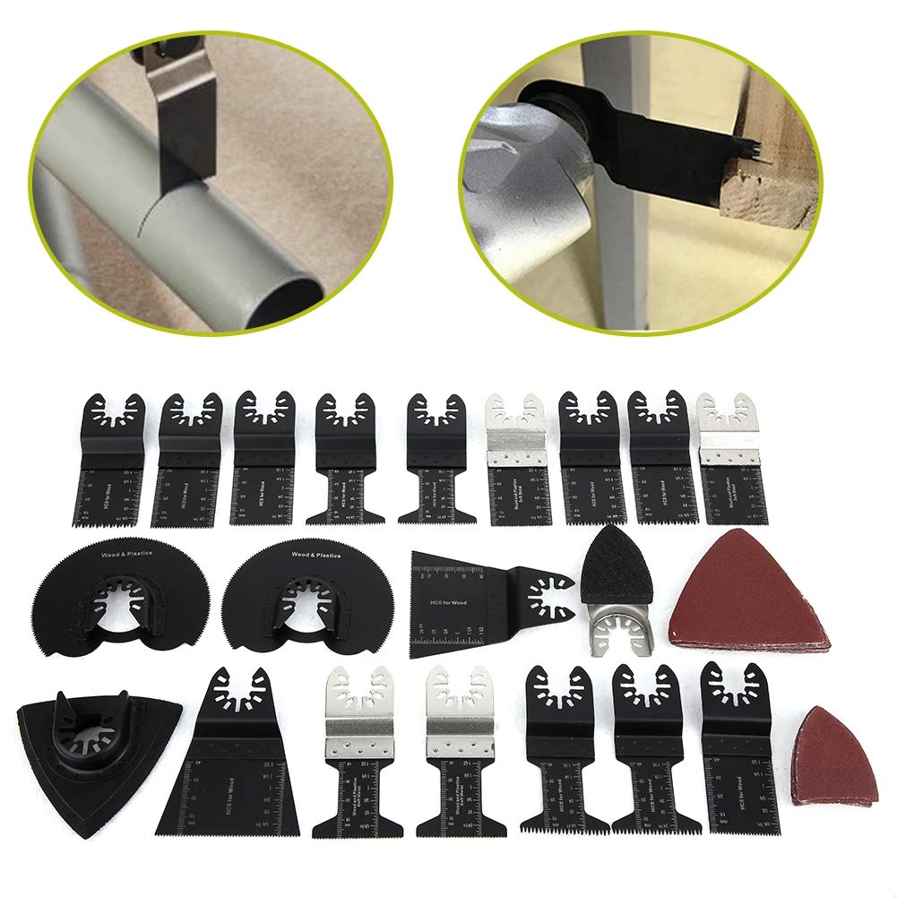 Cuchillas Multiherramienta 18 Piezas Hoja de Sierra Oscilante Accesorios de Herramienta Oscilante Multiherramienta para Worx, Dewalt, Makita, Bosch, Fein Multimaster, etc.