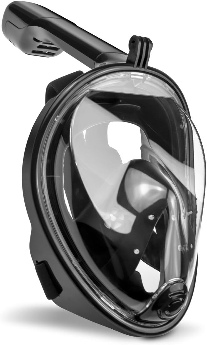 Snorkeling Mask Full Face, Gofun Snorkel Mask 180 Degree Viewing Diving Mask Anti-fog Anti-leak Free Breathing Design Snorkel Mask with GoPro Mount