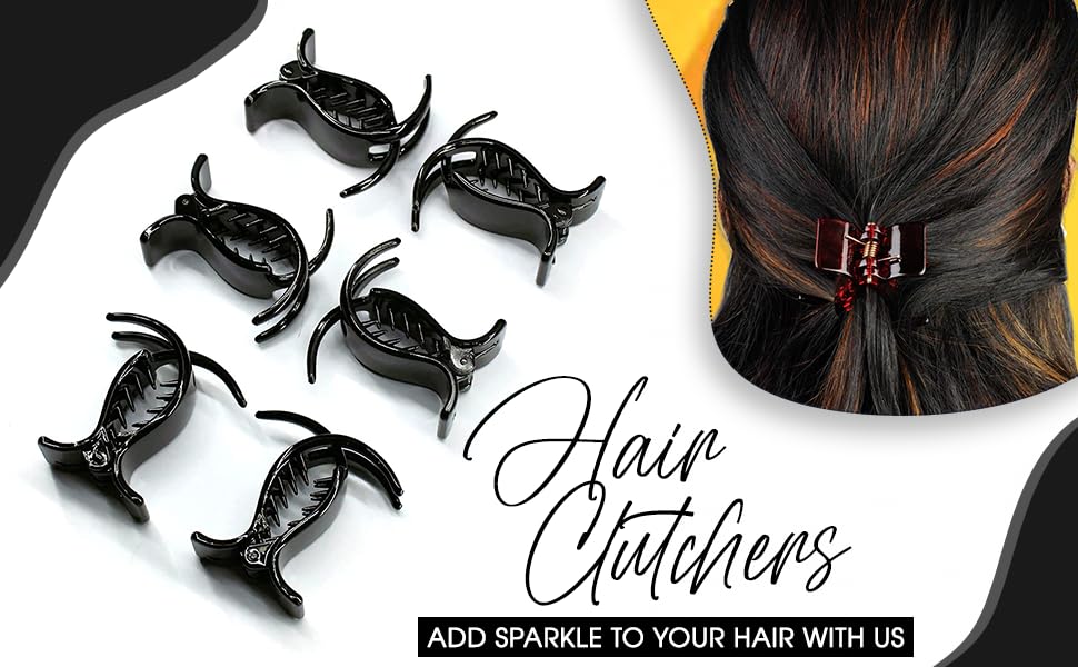 BIRDWARE Plastic Hair Clutch for Women Medium Size Trendy Hair Clip pack of 6 hair claw | Hair Clutchers | butterfly clips for women 4