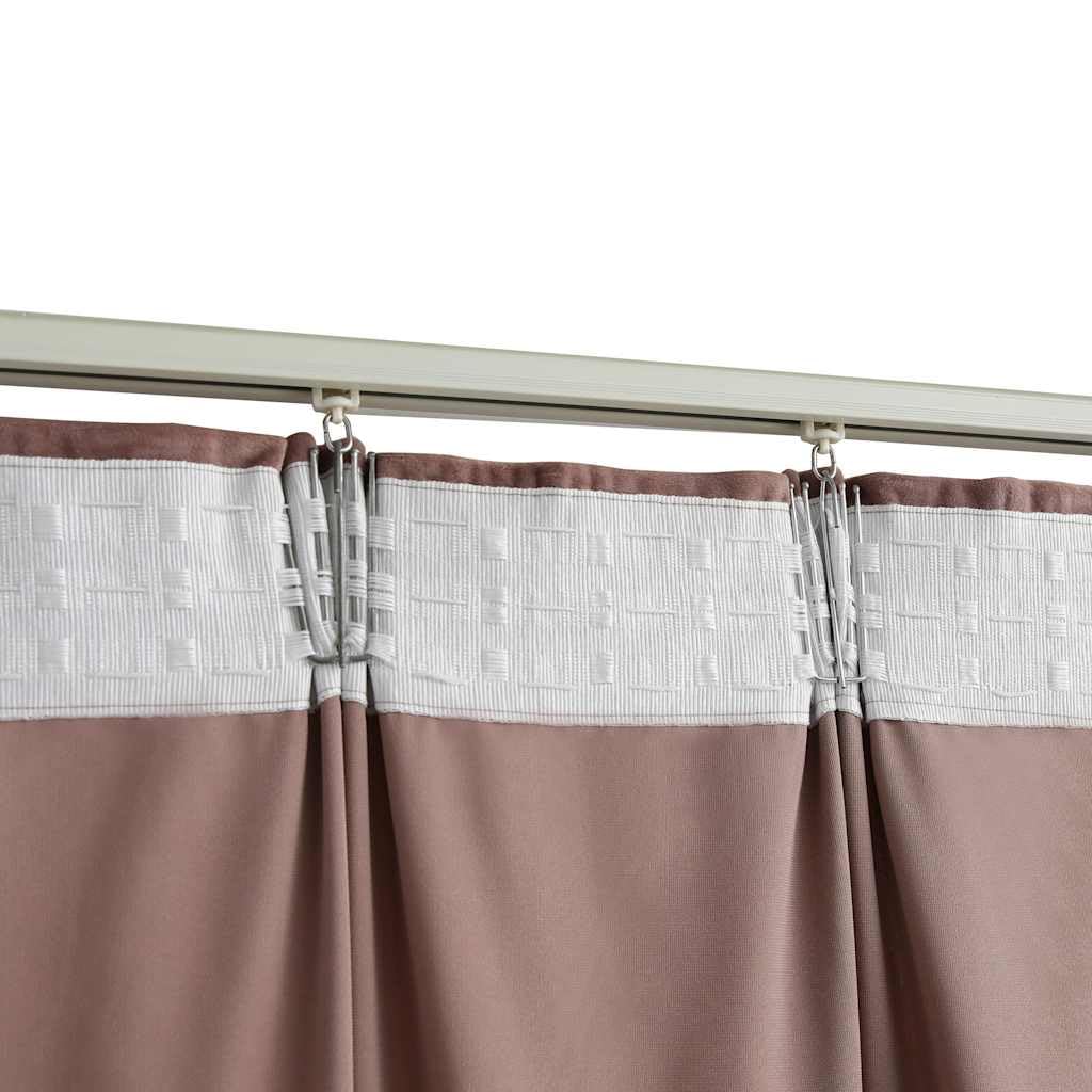 Fengshui Aksamitne zasłony z haczykami, 2 szt., antyczny róż 140 x 245 cm, zasłony do salonu, sypialni, nieprzepuszczające światła, aksamitne zasłony z metalowymi haczykami do szyn, można prać w