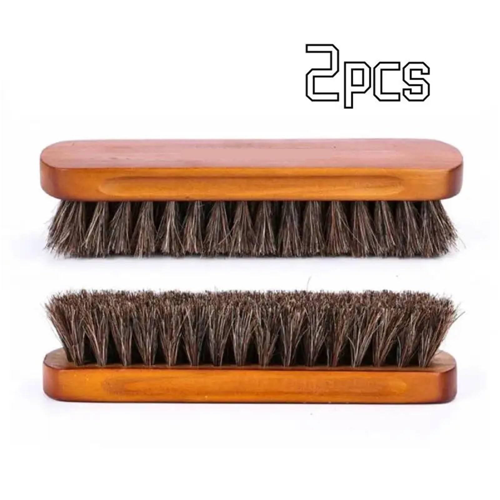 Schuh- und Stiefelbürste aus Holzborsten, Pflege, Reinigung, Glanz, Polierbürste, Reinigungsbürsten, echte weiche Polierwerkzeuge Schuhbürste(Size 1-2pcs)