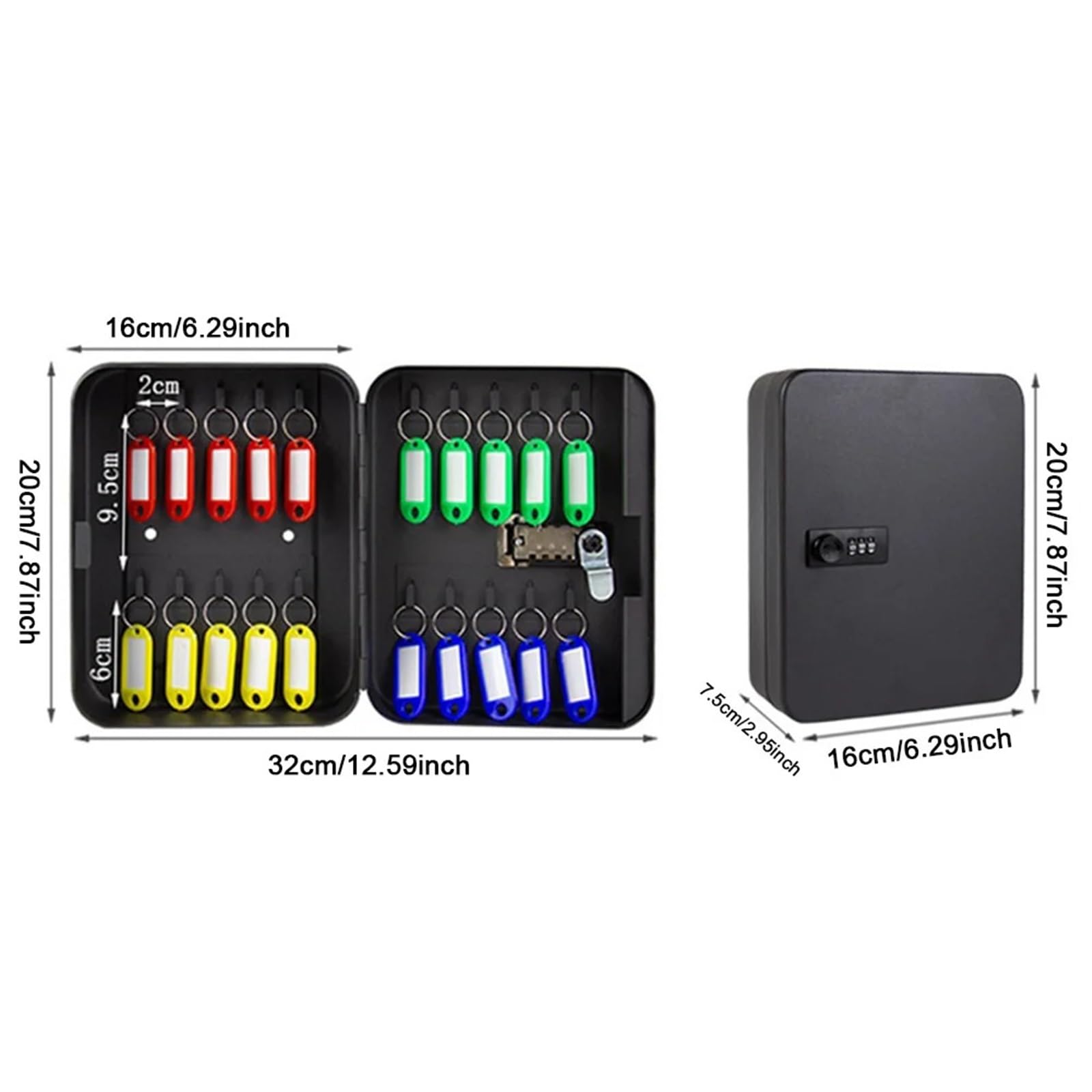 Caja de seguridad waterproof para les armario de almacenamiento seguro para exteriores con cerradura de combinación y 20 ganchos para les herientas y objetos de valor