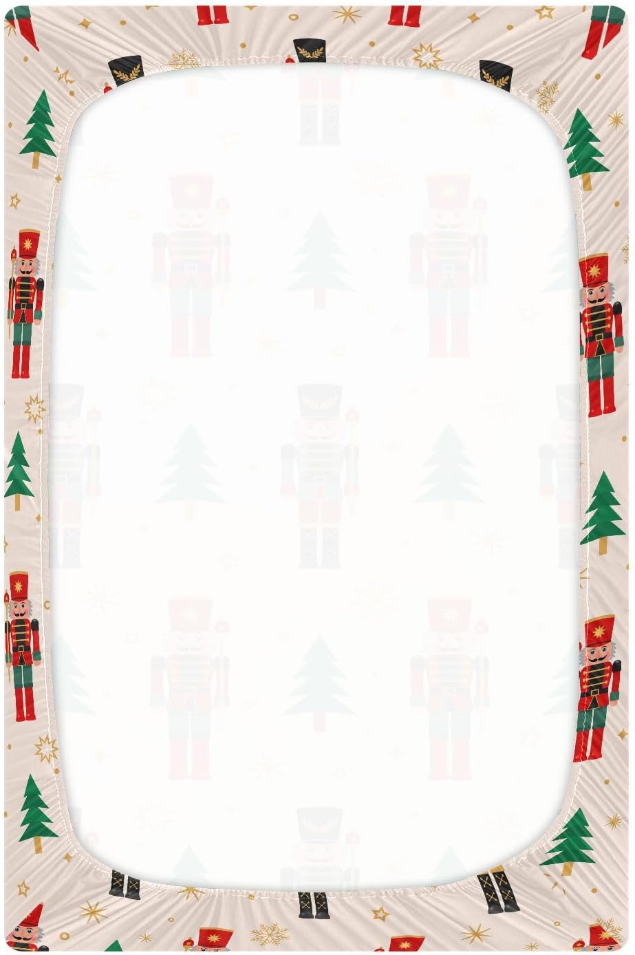 Christmas Nutcracker Crib Sheets for Boys Girls - Portable Microfiber Fitted Crib Sheet for Standard Crib and Toddler Mattress, Soft & Breathable, 28x52 Inch