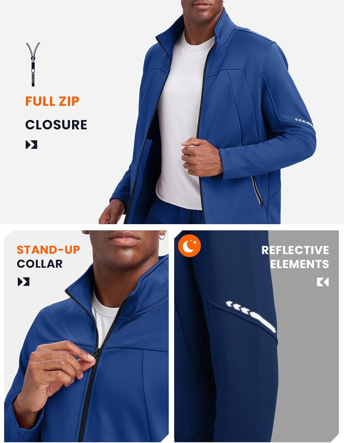 TBMPOY Men's Tracksuits Fleece Lined Sweatsuits 2 Piece Set Outfits Warm up Athletic Sports Casual Full Zip Jogging Suit - Image 3